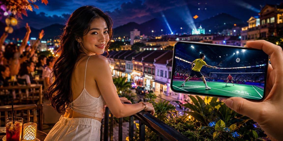 Pengguna di Ipoh membaca odds pertaruhan sukan pada telefon pintar melalui platform o9win